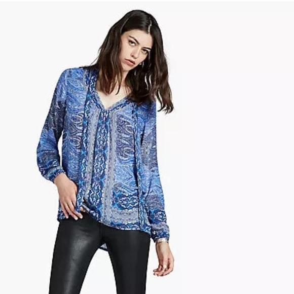 Lucky Brand Cut Out Long-Sleeve Peasant Blouse - Picture 3 of 5